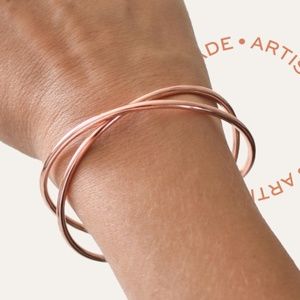 New Tribe Alive rose gold criss-cross cuff bracelet